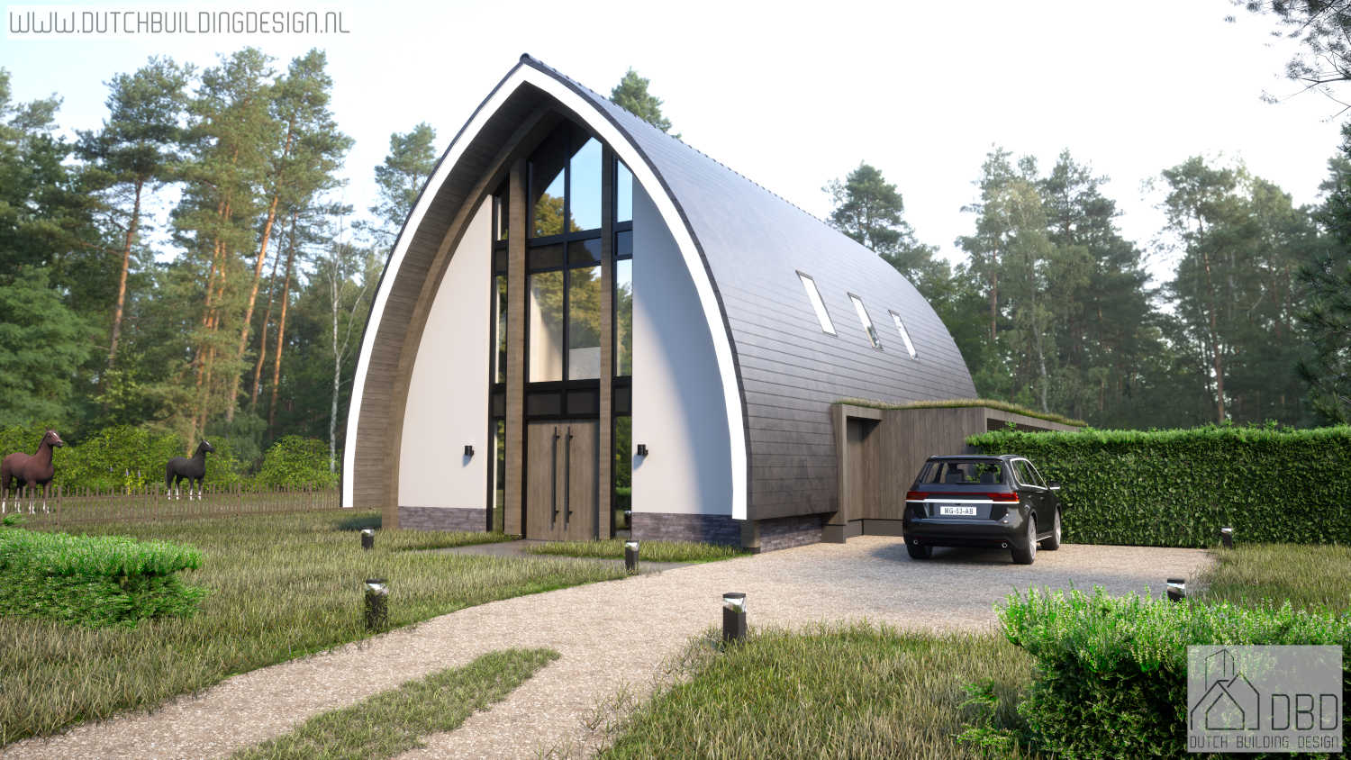Fraai ontworpen getoogde kapwoning (tunneltent-architectuur) #Dutch Building Design
